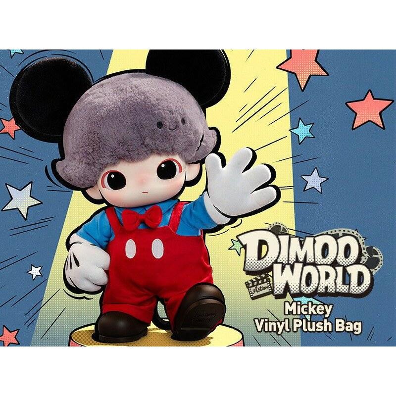 DIMOO WORLD DISNEY Mickey Plush Bag Doll Toy Gachapon Sofubi Figure Keychain Blind Gift Fan Activity Pop Mart
