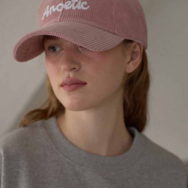 ANOETIC CORDUROY LETTERING BASECAP_PINK