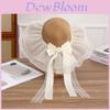 Summer Floral Bow Wide Brim Sun Hat With Uv Protection For Women