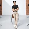 Men's Textured Stripe Short Sleeve Polo Shirt