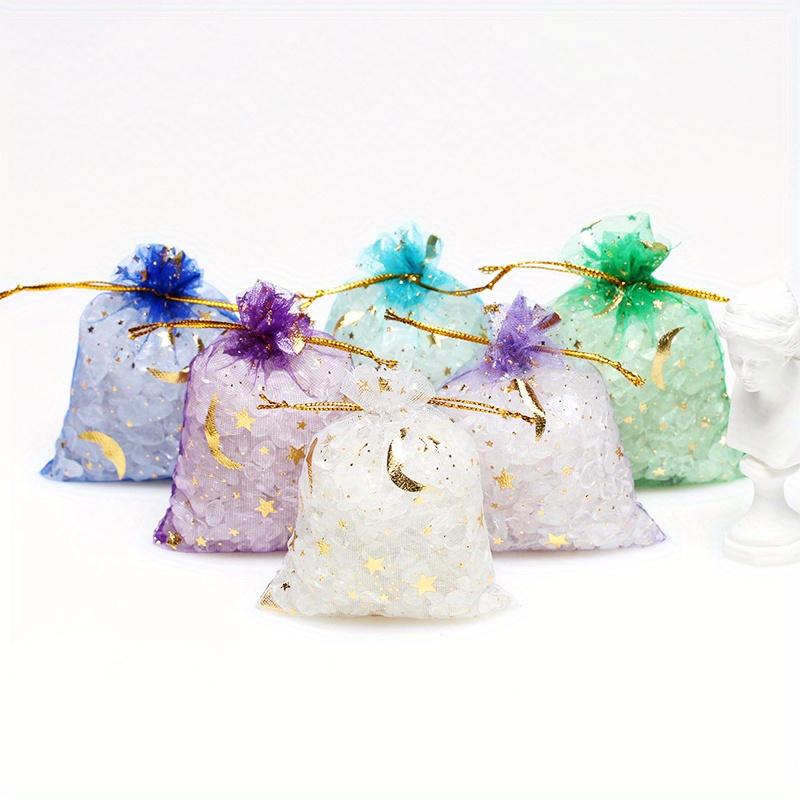 100Pcs Stars & Moon Design Organza Sheer Gauze Element Jewelry Bags Tulle Fabric Wedding Gift Bags Sachet OrganzaGift Bag
