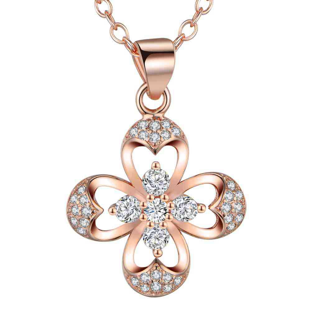 

Посеребренное колье в форме сердца из серебра 925 пробы с модными бриллиантовыми вставками - европейский и американский стиль