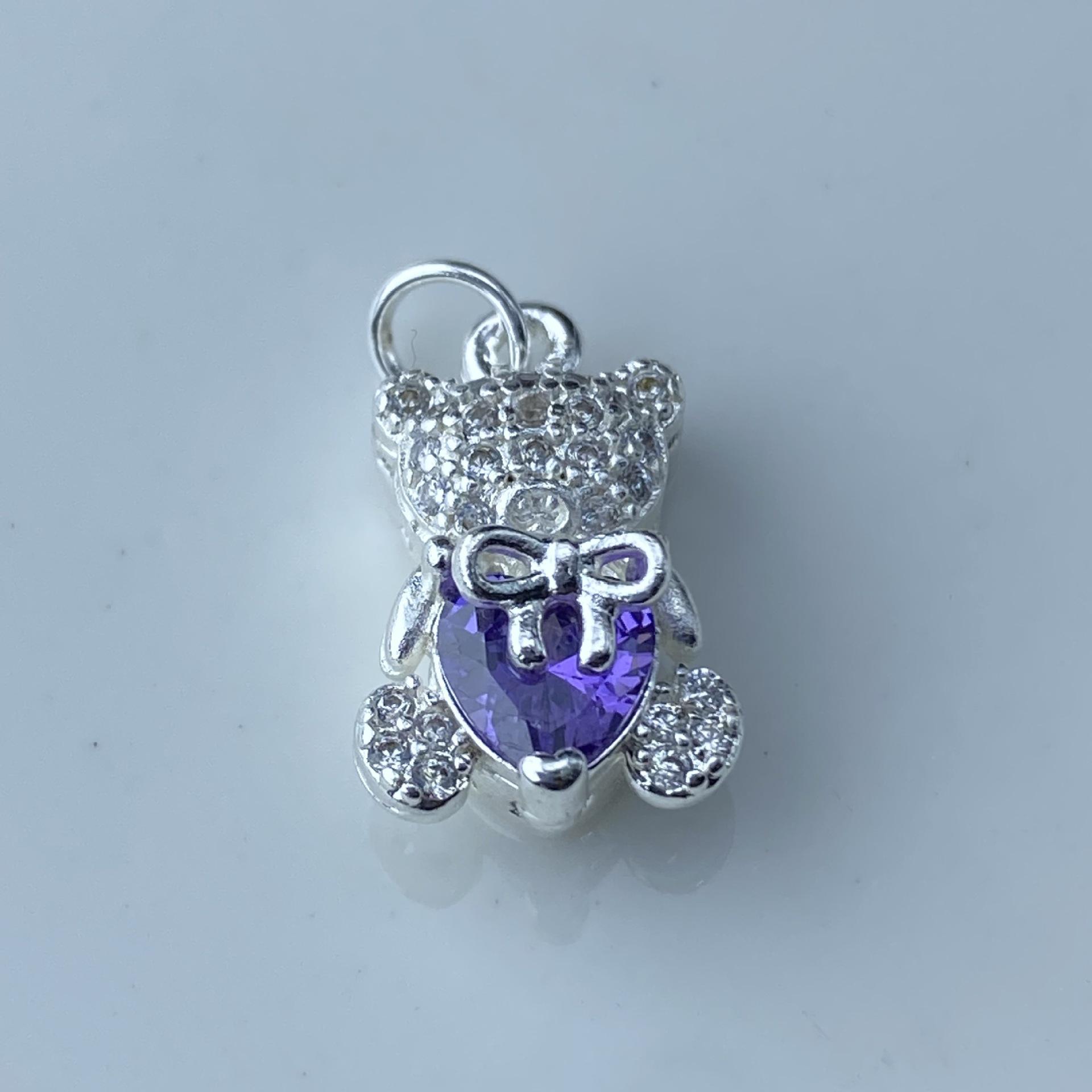 Color-Protecting Zircon Bear Heart Spacer Beads for DIY Jewelry Crystal Stringing Accessories