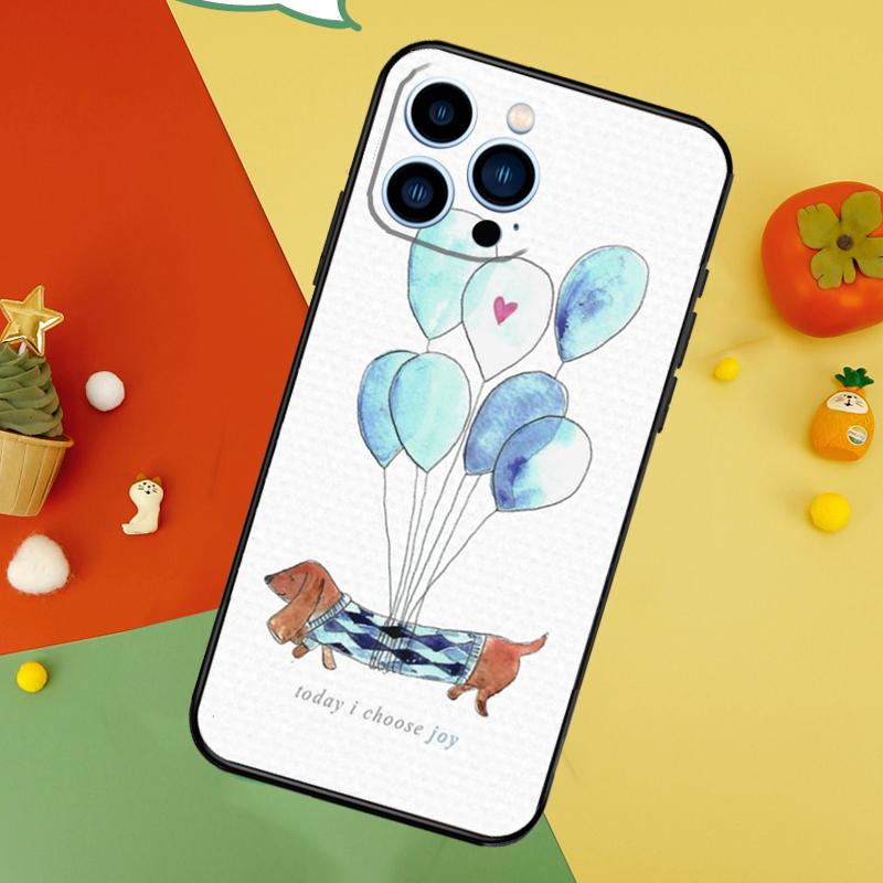 

Cartoon Dachshund Sausage Dog Phone Case For iPhone 17 Pro Max 16 15 14 12 11 13 Pro Max Plus 12 13 Mini 16e 17 Air Cover iPhone 12