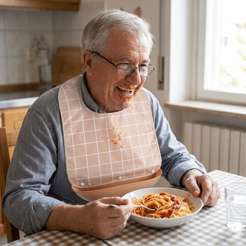 Waschbares Lätzchen für Ältere Wasserdichtes Fütterungslätzchen Bequemes Essenslätzchen Fütterung für Erwachsene