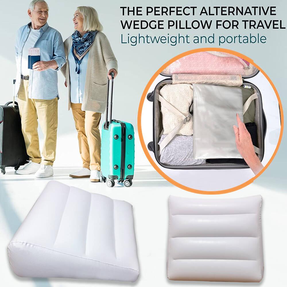 Inflatable Portable Lumbar Support Pillow - Wedge, Body Positioner & Leg Care for Travel and Camping