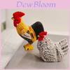 Wooden Rooster Sculpture Handcrafted Car Desk Home Decor Gift For Birthday