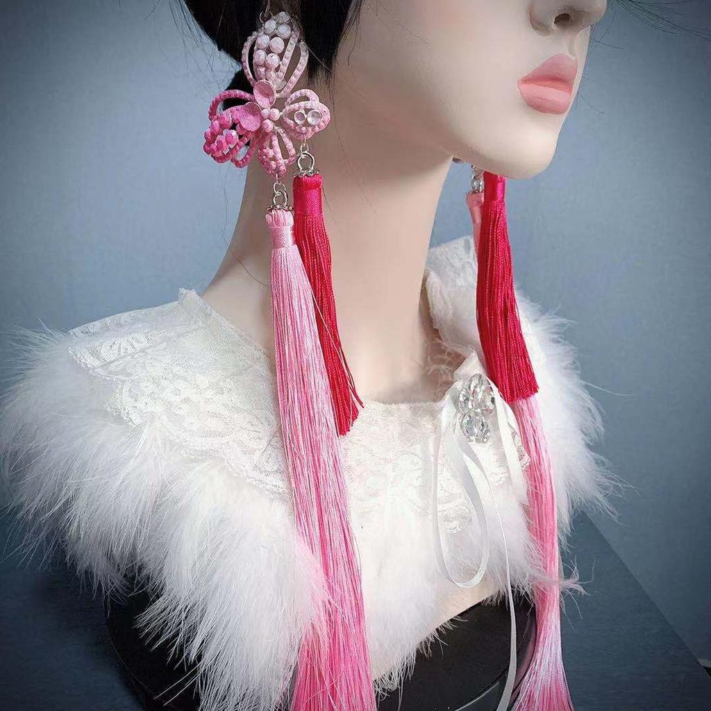 Bohemia Style Earrings Chinese Knot Lantern Pendant Long Tassel Earrings For Women Jewelry Accessories Christmas New Year Gift