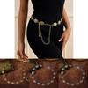 Retro Style Metal Waist Belt With Floral Rose And Camellia Decor For Ladies Office Wear