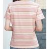 Navava Women Round Neck ShorT Sleeve STriped T shirT nT3353