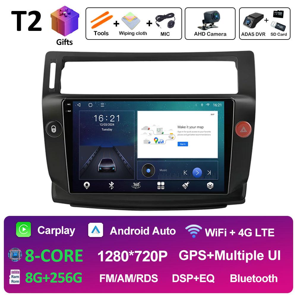 Player Multimedia Video Auto Pentru Citroen C4 C-Triomphe Quatre 2004 2005 2006 2007 - 2014 Ventilator de Răcire Android Auto Carplay Nu 2din