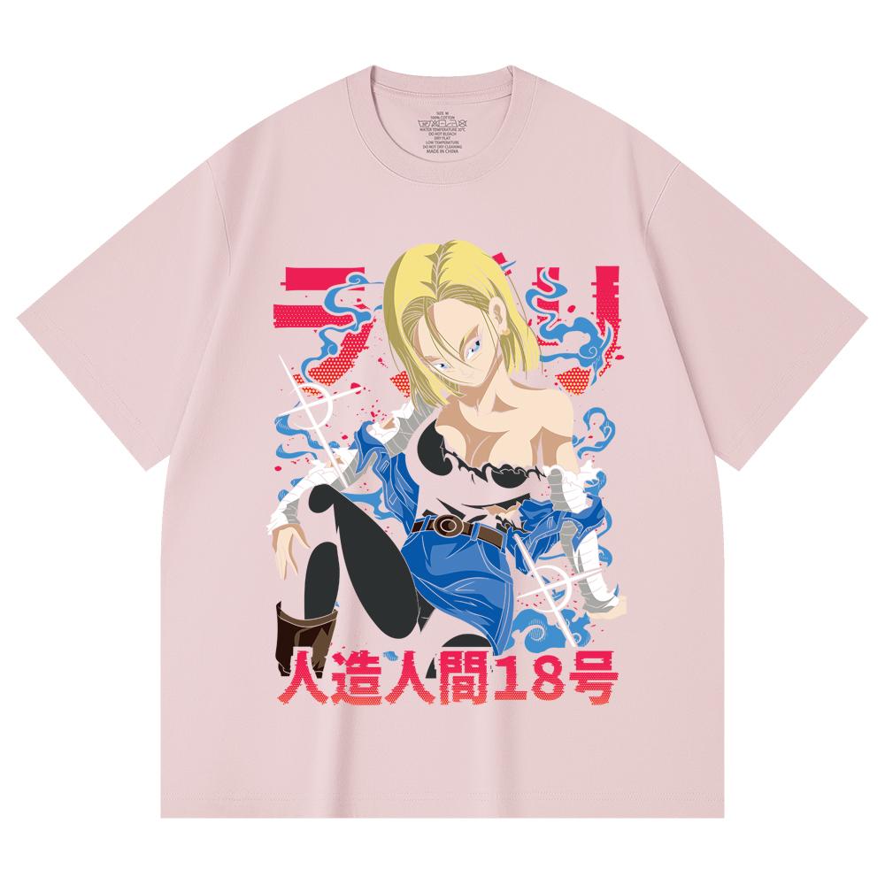 230 Gsm 100% Cotton Dragon Ball V24 Android Print Unisex Heavy Cotton T Shirt