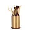 Wooden Tea Tools Set With Brass Accents Chinese Gongfu Accessories Puer Ceremony