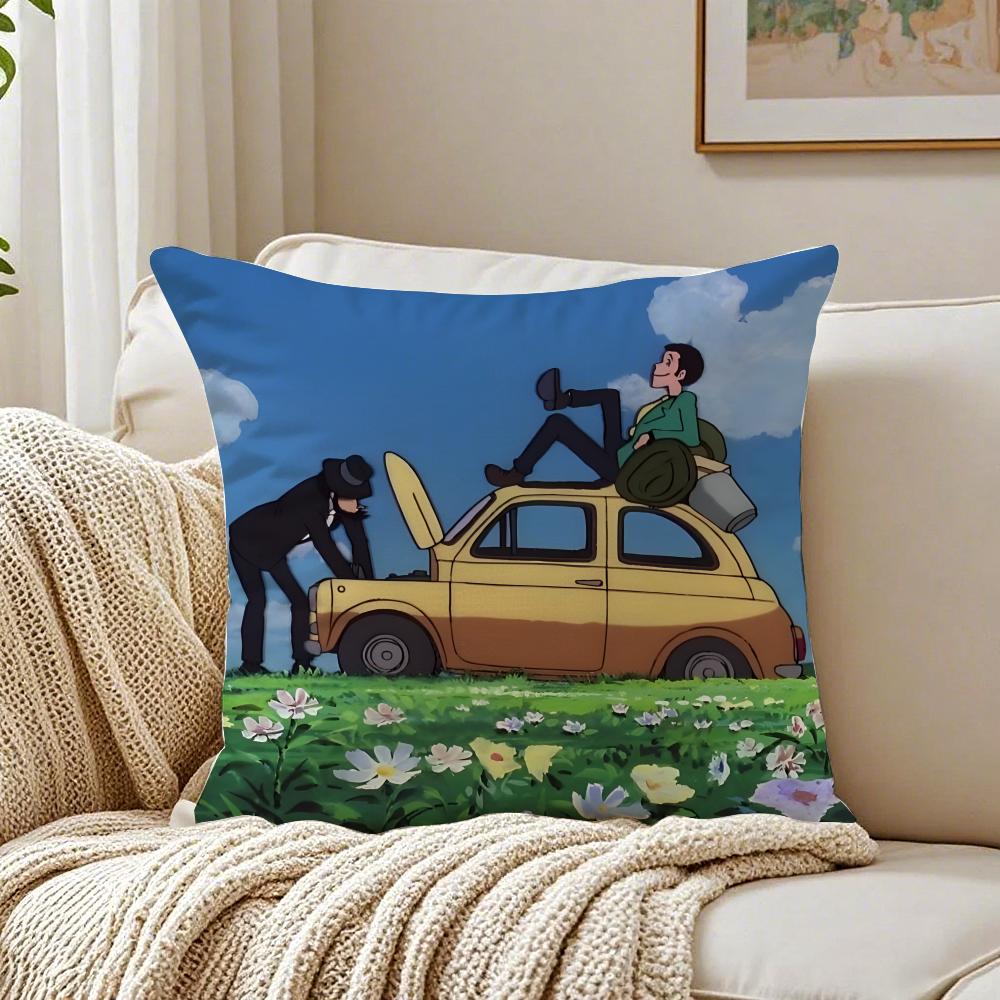 Lupin the Third Anime Cushion Cover Pillowcase Antidustmite Living Room Sofa Decor Cushion Room