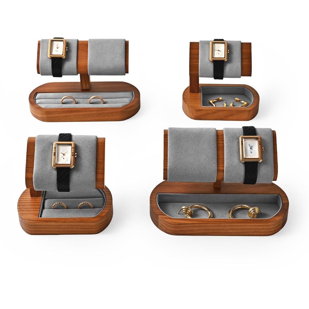 Papten Watch Single Watch Tabletop Display Accessory Watch Oval SM23608 Stand, Stand, Wooden, Stand, Storage, Photography, Holder, Gift, Type, (Light