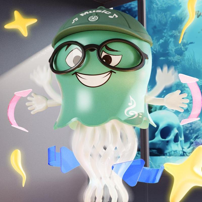 Dancing Jelly Fish Toy Smart Tentacle Explorer With Led Lights Music Automatic Obstacle Sensor Toy