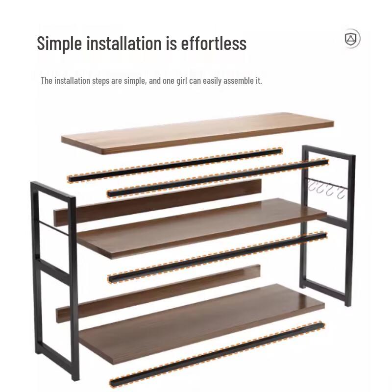 Modern Steel-Wood Kitchen Storage Rack