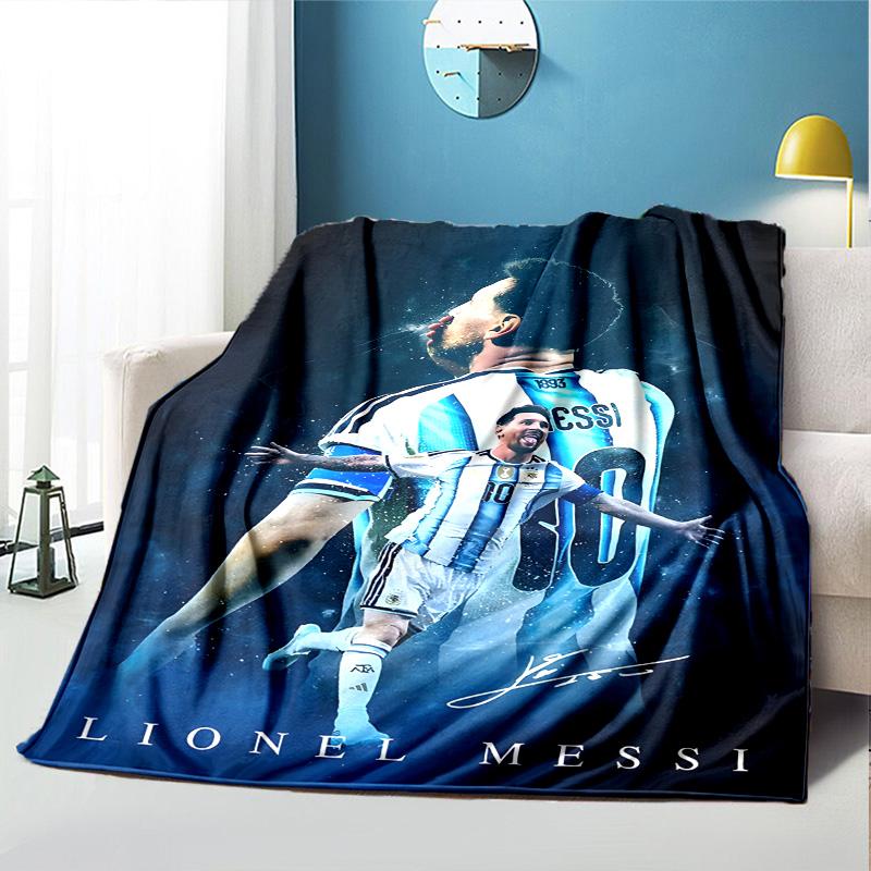 football player Pattern Blanket for Home Decoration, Bed, Sofa, Car Travel, Camping, Suitable for All Seasons, Birthday Christmas Gift