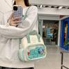 Cute crossbody bag girl Japanese versatile transparent bar pain bag baby bag student light mobile phone bag multi-use small backpack