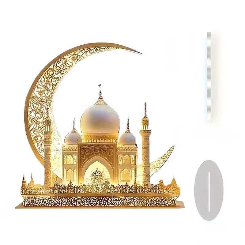 [H] Ramadan Tischdekoration Schöne Eid Al-Fitr Dekoration Acryl Mond Ornament Ramadan Countdown Ornament Für