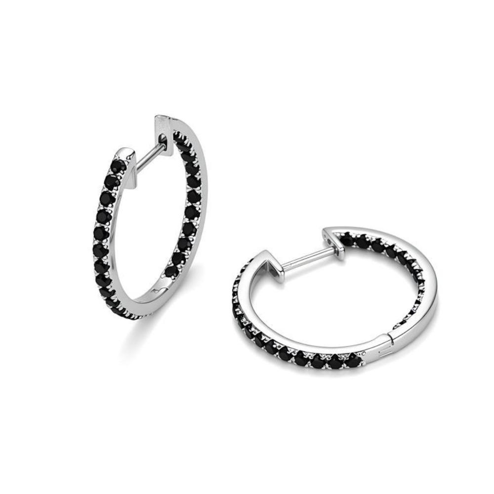Black Awn Squisiti orecchini a cerchio Orecchini in pietra nera per gioielli da donna con orecchini a cerchio