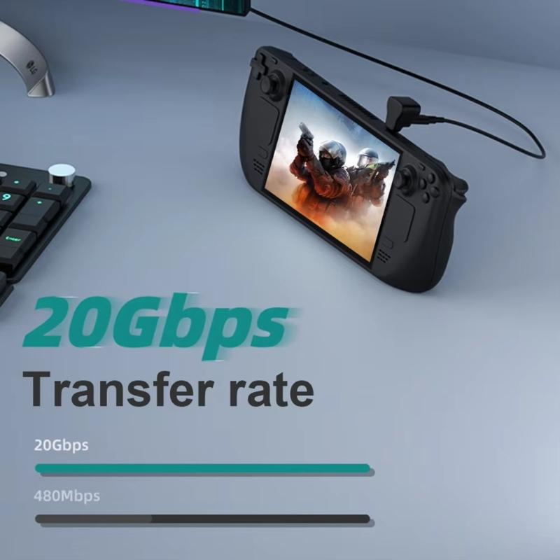 Fast Speed 20Gbps 8K60HZ PD140W Extension Adapter for ROG Handheld Gaming Devices