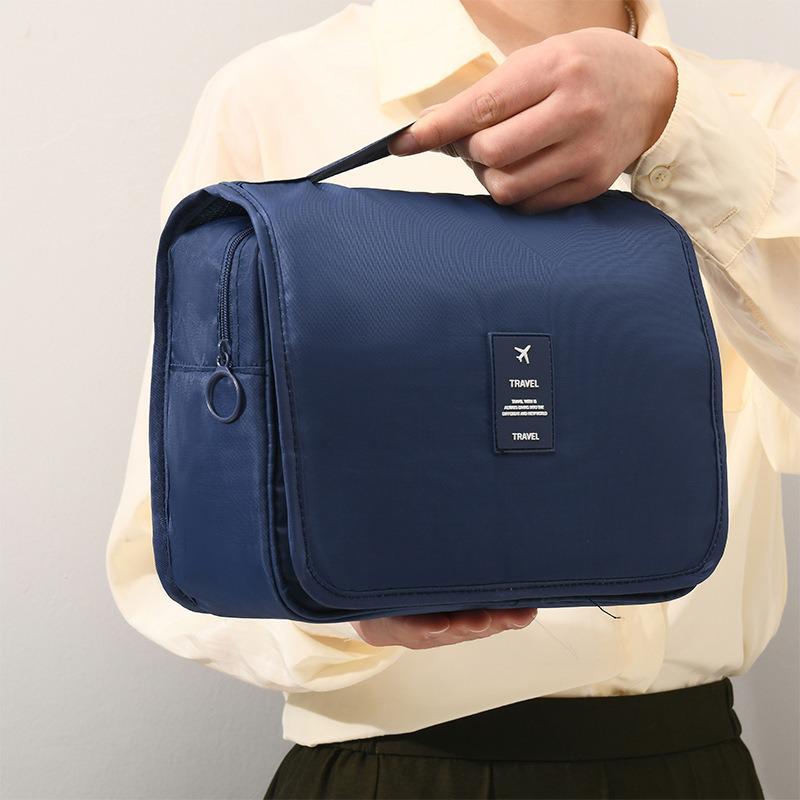 Kulturtasche aus Köper mit großem Fassungsvermögen, mit Aufhängehaken und Nass-/Trocken-Trennung