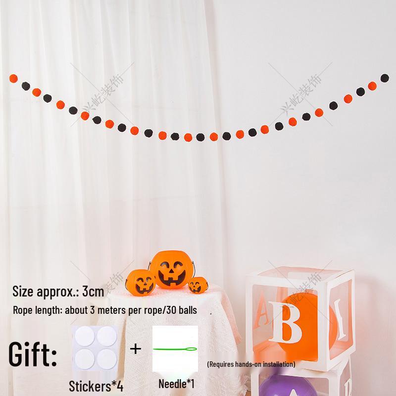 Children’s Room Pompon Bunting Decoration - Birthday Party Tent Backdrop Ornament