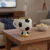 Welt-Souvenir-Tasse Edelstahlmetall 3D-Fußballharz-Fußballbecher zum Spieleschauen,