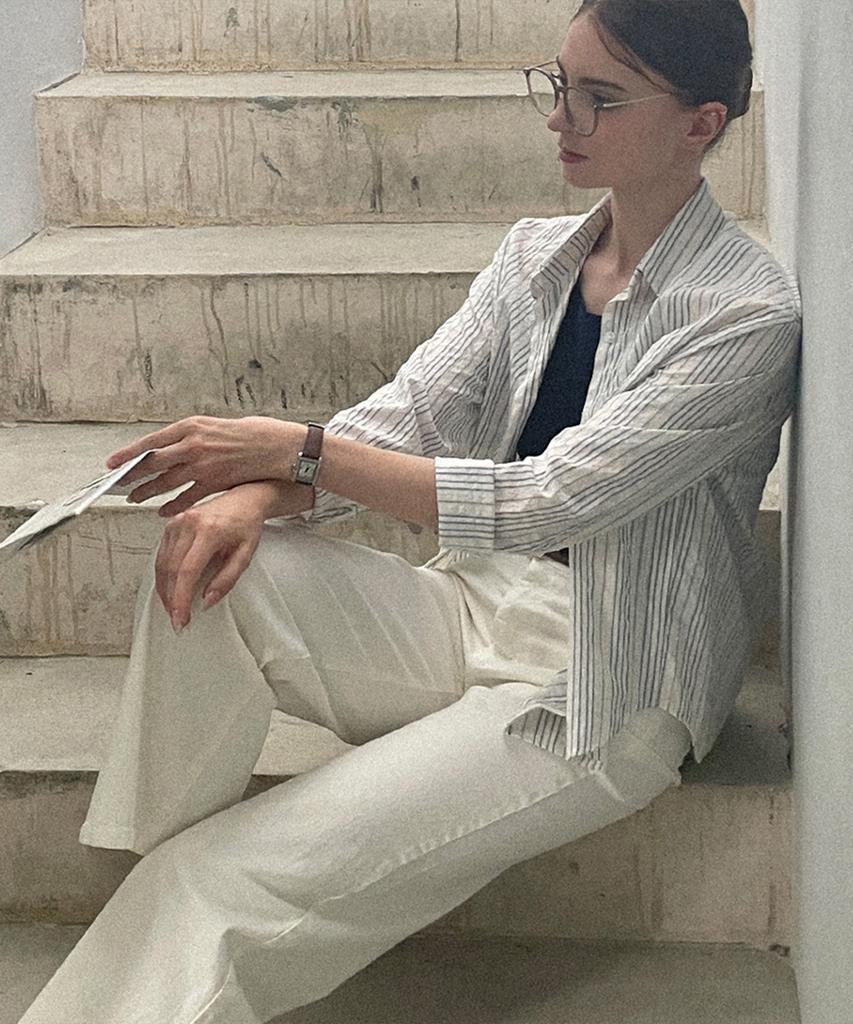SLOWLOLLI Classic Light Stripe Shirt