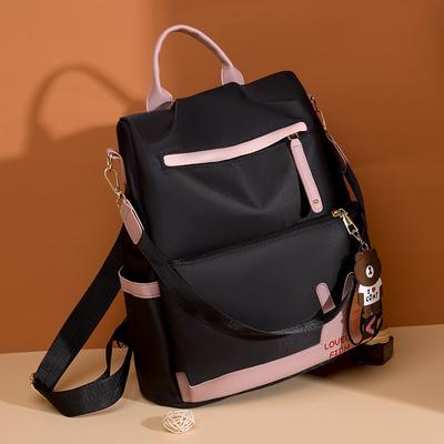 Rucksack Damen Oxford-Stoff Große Kapazität Stream Lässig Schlicht Niedlich Bedruckt Leichter Rucksack Lässig Reise