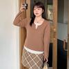 Plus Size Women's Casual Fake Two Piece Bottom Knit Sweater
