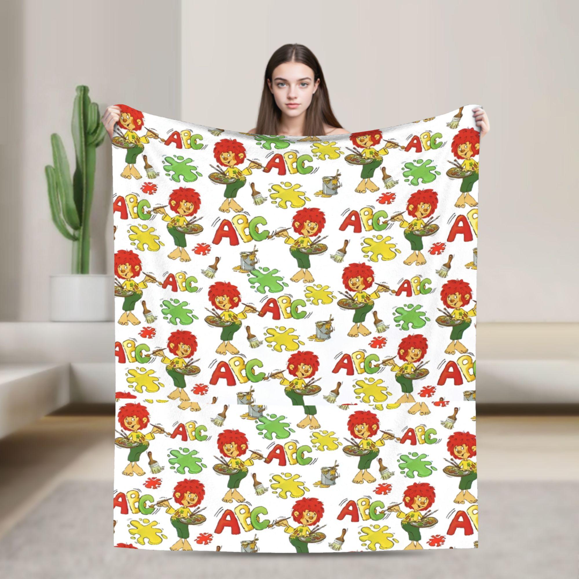 

Pumuckl Cute Elf Fairy Blankets Fleece Autumn Winter Anime Cartoon Portable Ultra-Soft Throw Blankets for Home 30x40in