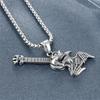 Nouveau Collier Crâne Ethnique Guitare Horreur Rétro Moto Pendentif pour Hommes et Femmes