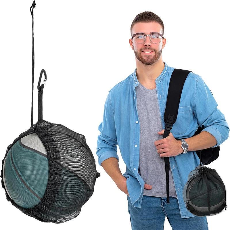 Portable Drawstring Basketball Backpack Mesh Bag Football Soccer Volleyball Ball Storage Bags Outdoor Sports Cycling Equipment