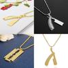 Blade And Razor Design Alloy Pendant Necklace With Electroplated Finish For Men And Women