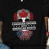 Canadian Grown American Roots and kids tshirt, Canada and kids tshirts, Canada Gifts, Proud Canada and America Flags Heritage Gift Tand kids tshirt