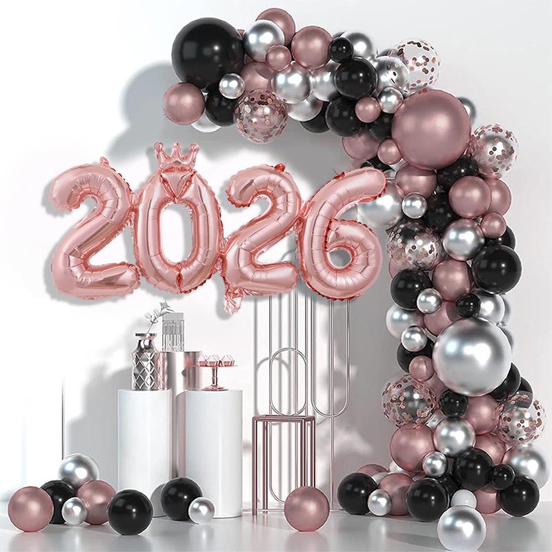 2026 Number Crown Foil Balloons for 2026 New Year Eve Party Decoration Supplies Navidad Christmas 2025 Photo Props Gifts
