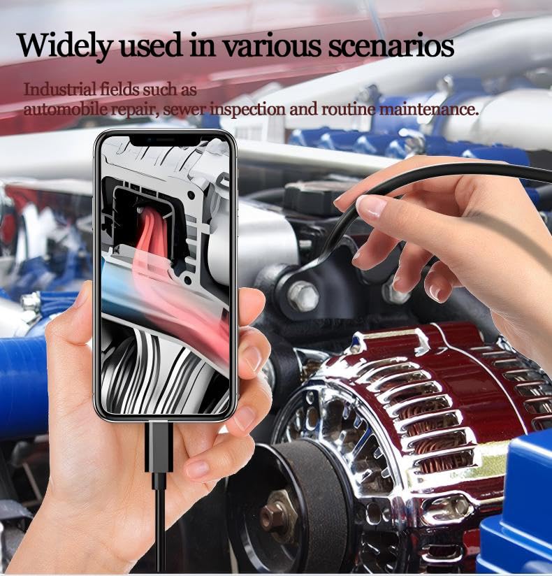 Endoscope Camera with Light iPhone: 1920P HD Borescope with 6
