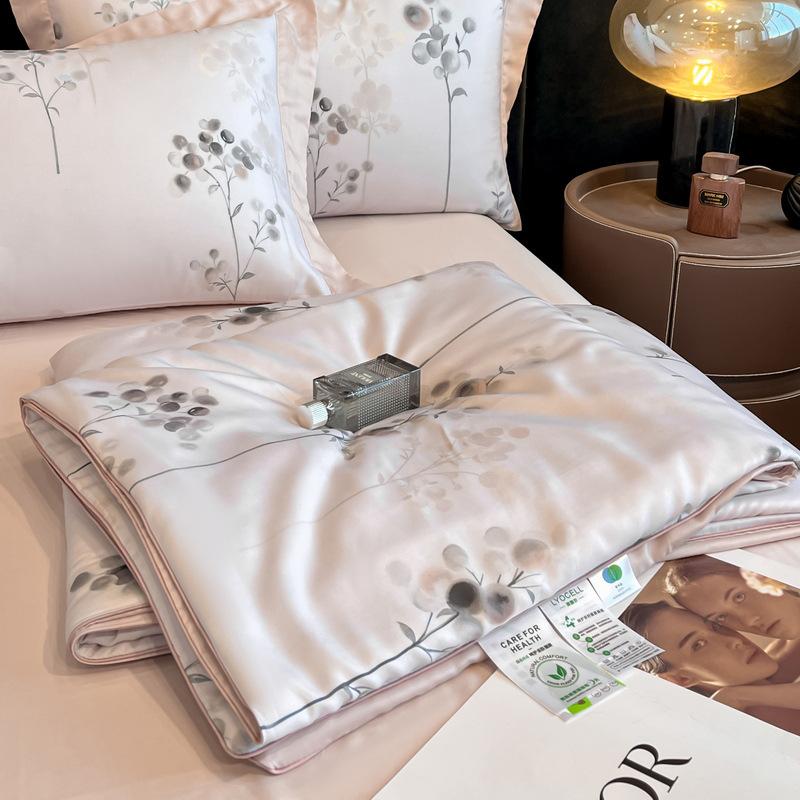 

Комплект из четырех предметов: одеяло из ледяного шелка для прохладного лета, 100 летних одеял, простыни, наволочки 2.0m bed