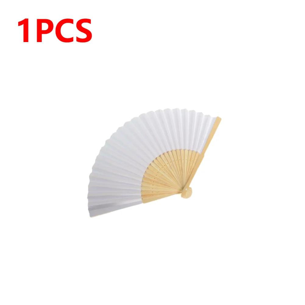 1-50pcs DIY Paper Bamboo Folding Fan Adults Children's Calligraphy Painting Practice Blank White Purple Folding Fan Wedding Gift