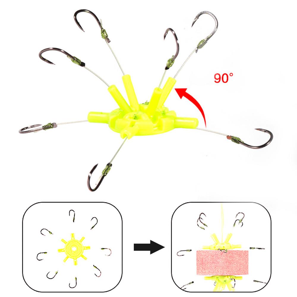 New Anti-Hanging Water Bottom Explosion String Hook with Barbed Sharp Fish Hook Carp Fishing Tackle Hedgehog 90 Degree Adjust