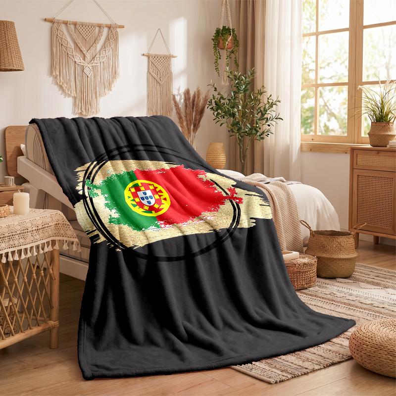 Portugal national football team Print Flannel Blanket Soft Warm Sofa Bed Throw Blanket For Home Office Bedroom