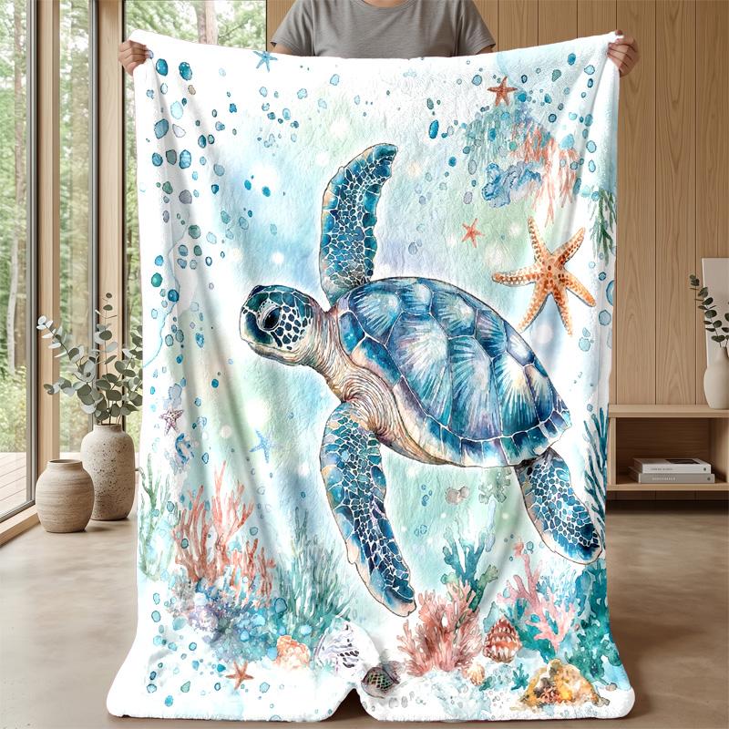 Ocean Life Adventure 31 Theme blanket Lightweight Warm Flannel Blanket Decorative Throw Blanket for Home Decoration