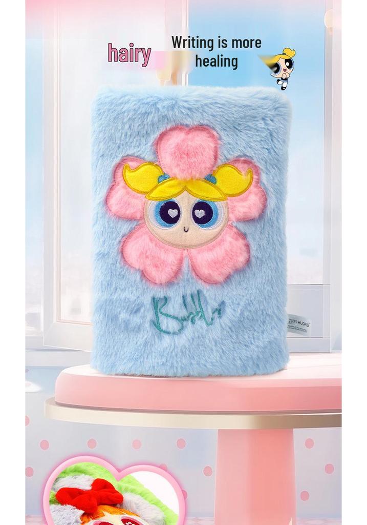 Powerpuff Girls Plush iPad Tablet Protective Crossbody Case & Diary Cover - Creative Gift for Girls