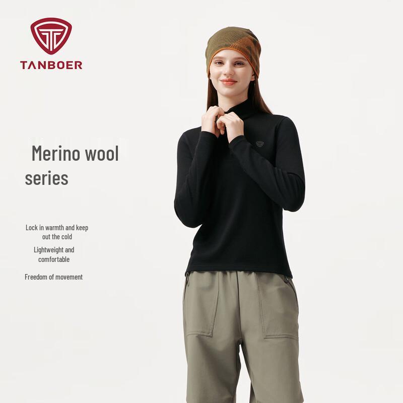 Tanbol Women's Semi-High Collar Wool Blend Sweatshirt