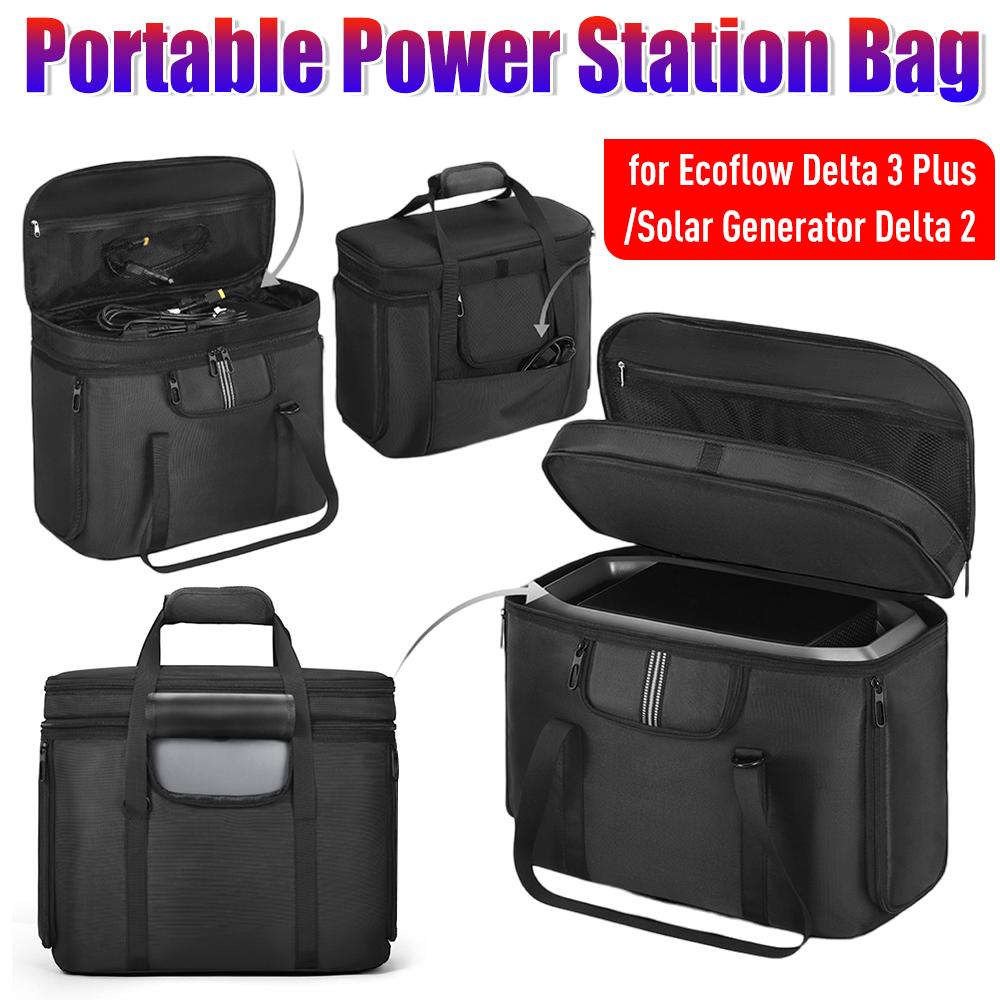 Outdoor Portable Power Station Bag for Ecoflow Delta 3 Plus/Solar Generator Delta 2 Waterproof Power Station Storage Carry Case