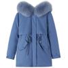 Parka da donna, cappotto lungo alla moda, fodera in lana con cappuccio, giacca invernale slim con collo in pelliccia, caldo abbigliamento da neve, abbigliamento imbottito