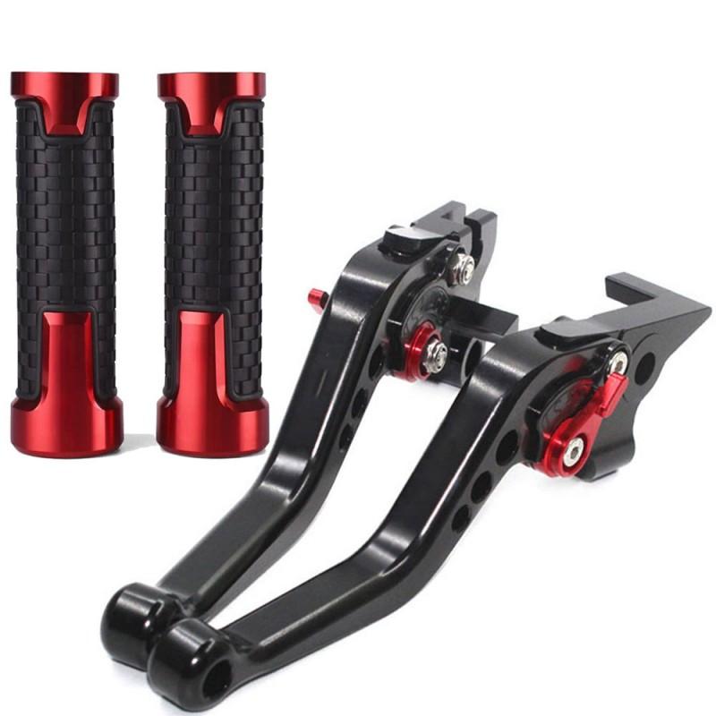 Aluminum Motorcycle Handlebar Grips Brake Clutch Levers Lever Extensions Kawasaki Yamaha Ducati CFMOTO