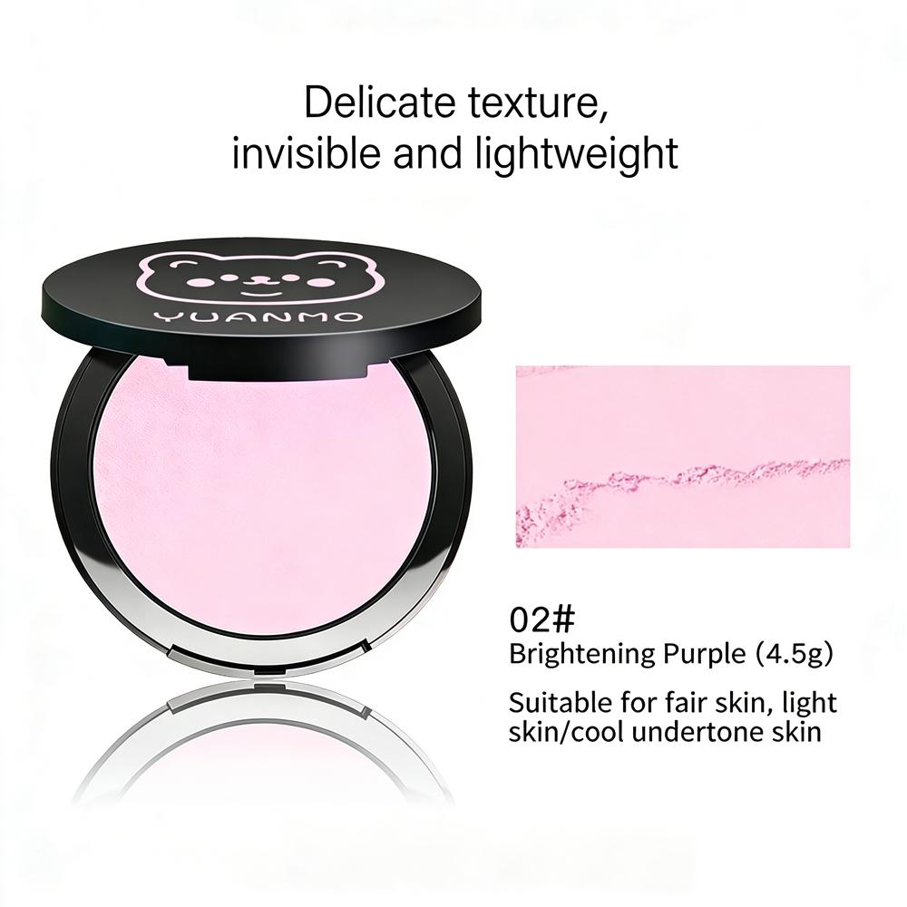 Transparent White Pressed Powder Oil Control Matte Whitening Compact Foundation Brightening Concealer Face Makeup